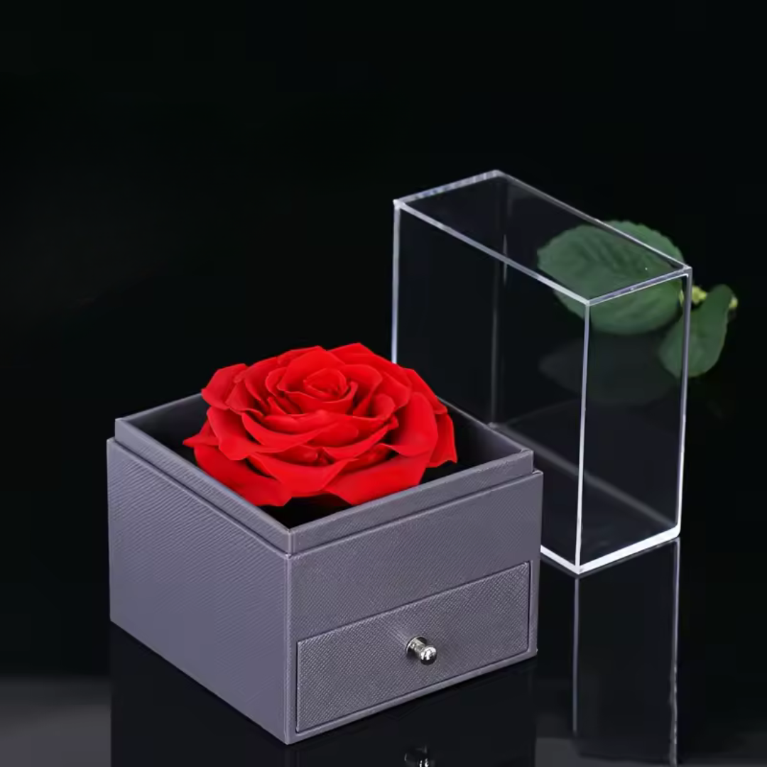 Rose preserved with Mom Heart Pendant Necklace