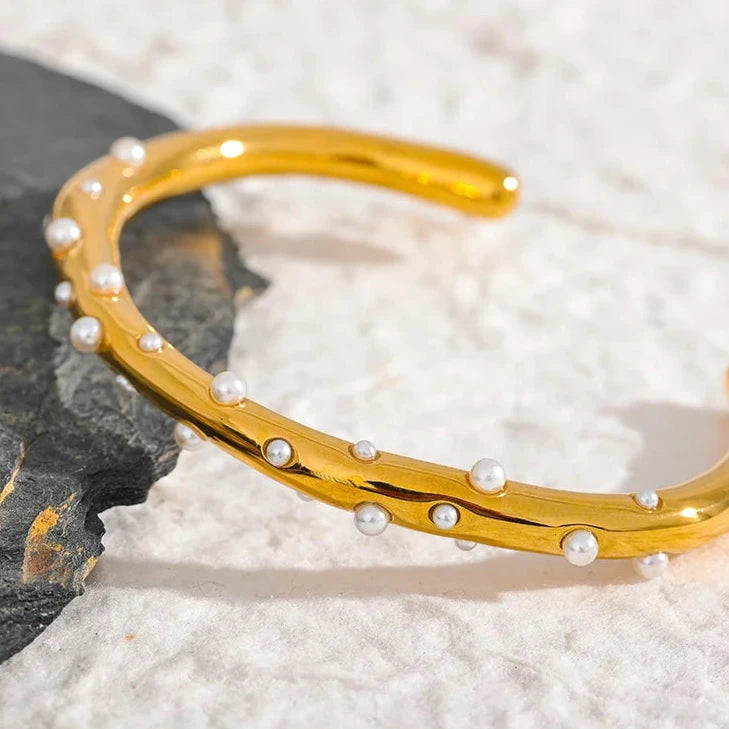 Pearls Open Cuff Bracelet