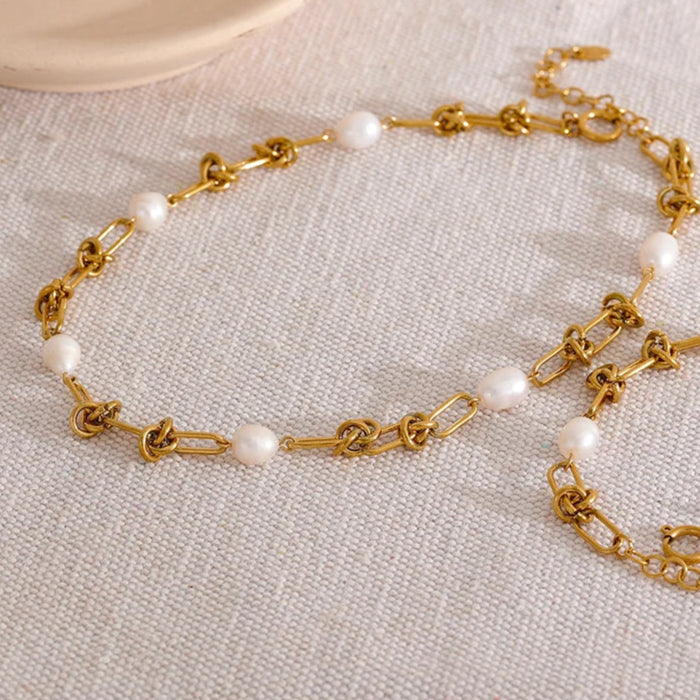 Natural Pearl Stainless Steel Necklace