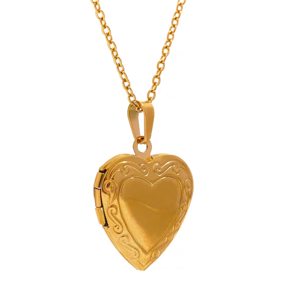 Heart Stainless Steel Pendant Frame Necklace