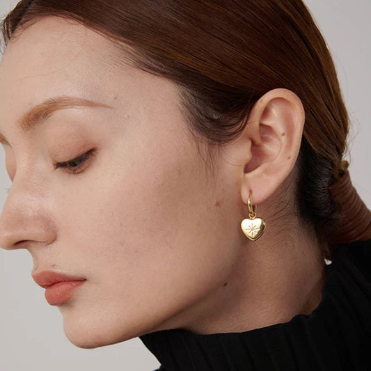 Heart Huggie Earrings