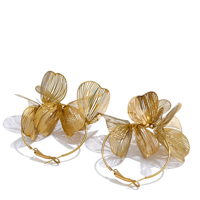 Flower Big Hoop Earrings