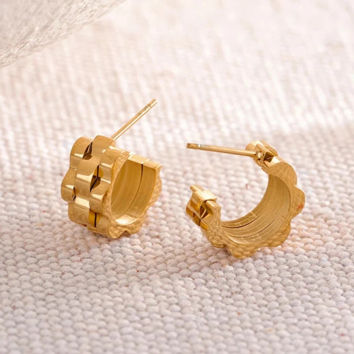 Geometric Gold Plated Earrings