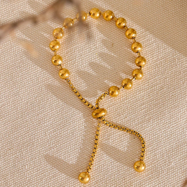 Metal Beads Adjustable Bracelet