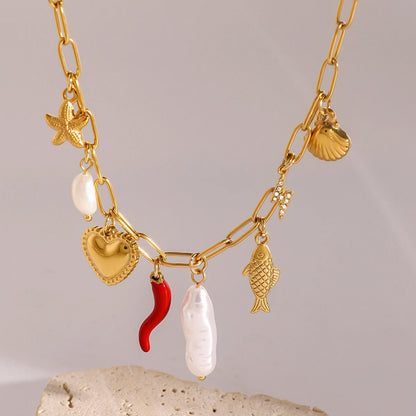 Multi Charm Chilli Necklace