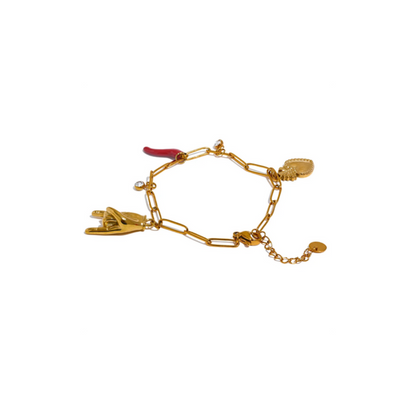 Multicharm Red Chili Bracelet