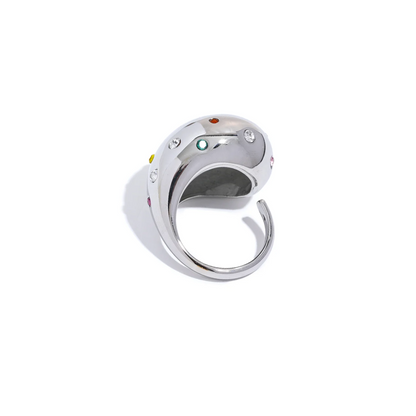 Shiny Cubic Zirconia Chunky Ring