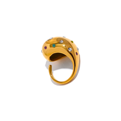 Shiny Cubic Zirconia Chunky Ring