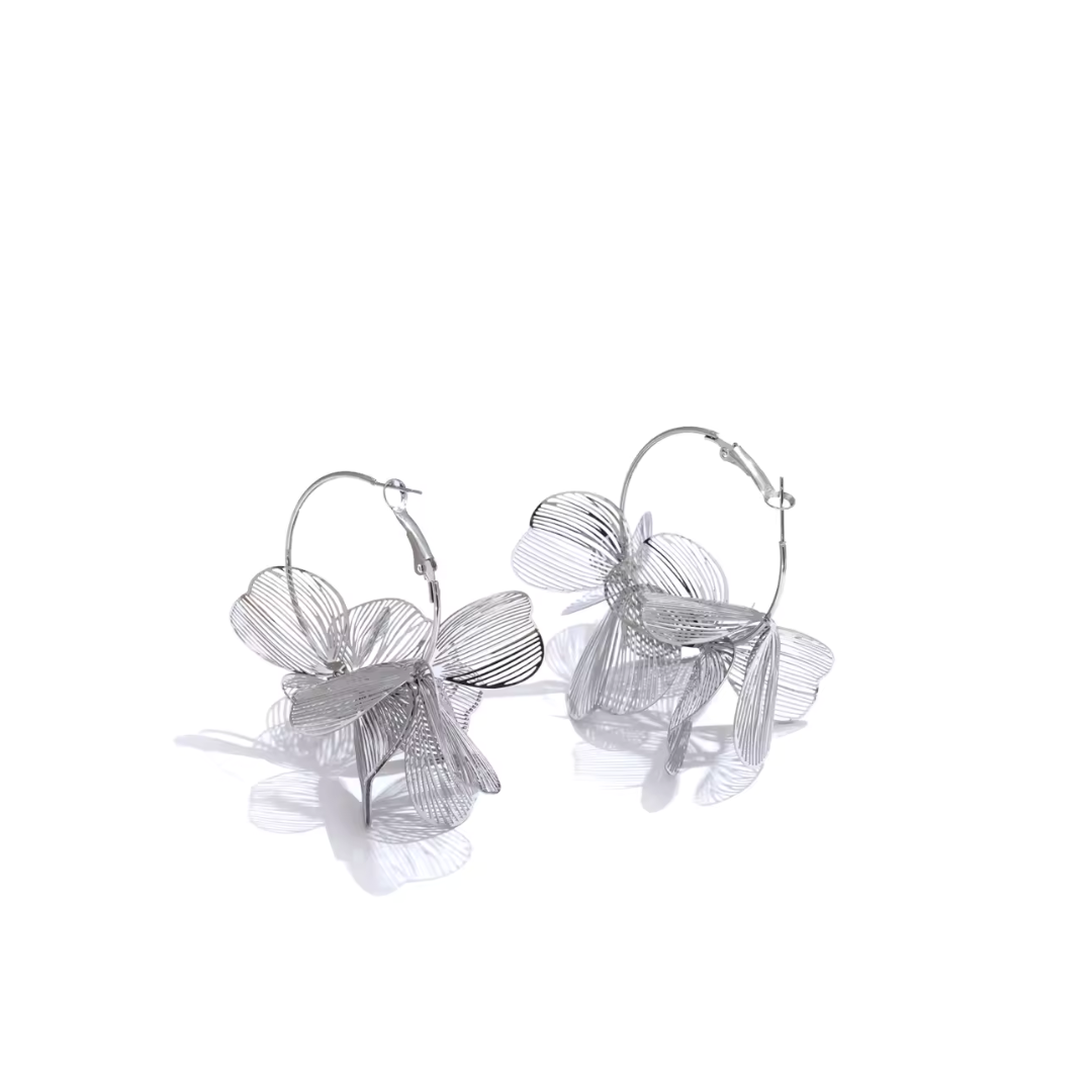 Flower Big Hoop Earrings