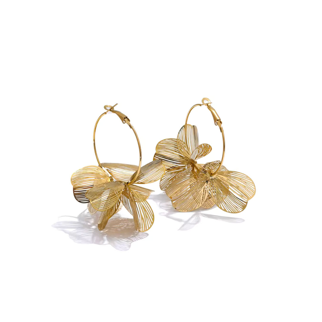 Flower Big Hoop Earrings