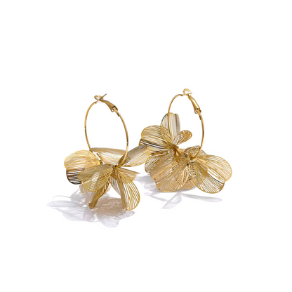 Flower Big Hoop Earrings