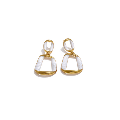 Rectangle Hollow Drop Earrings