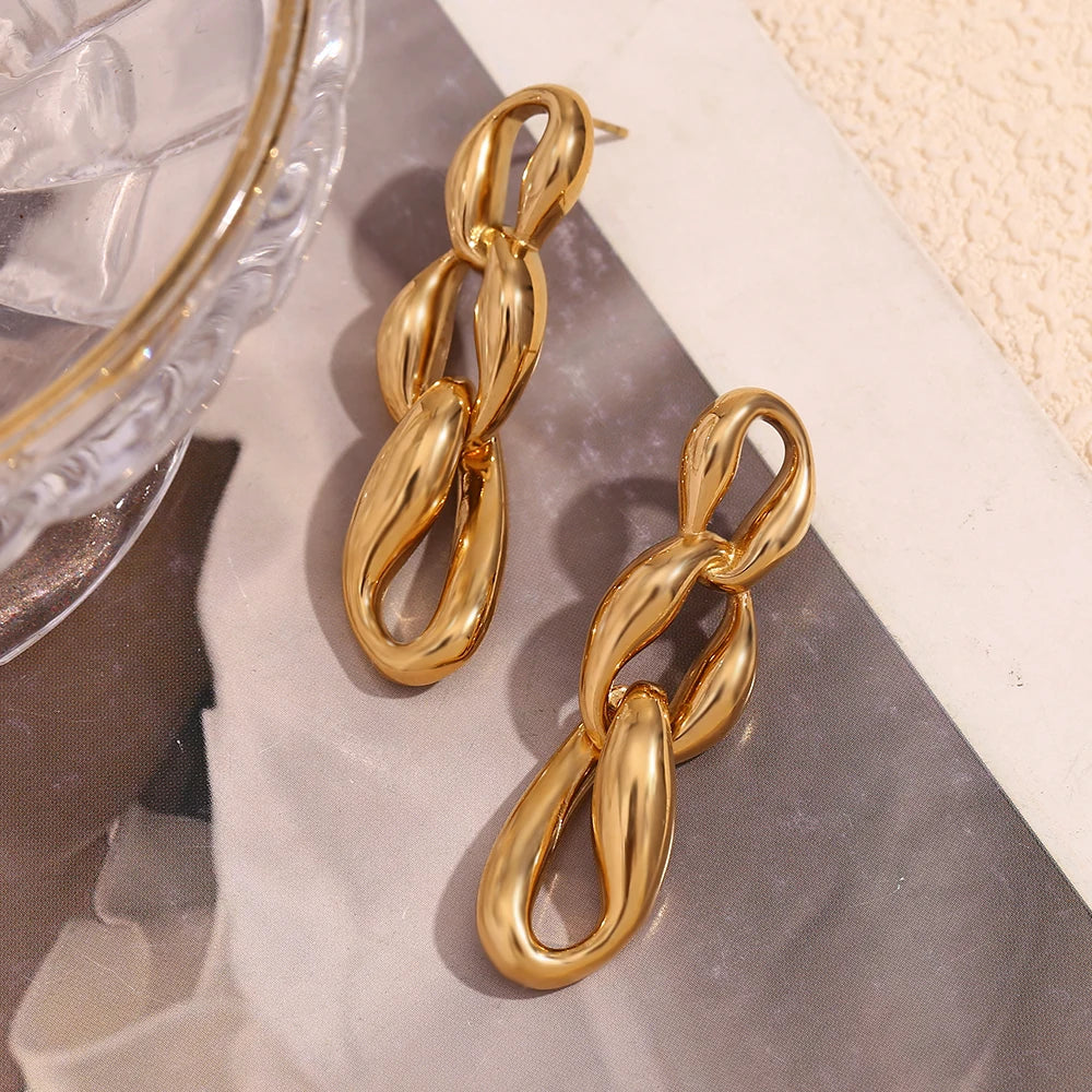 Three Hoops Earrings 18K Gold