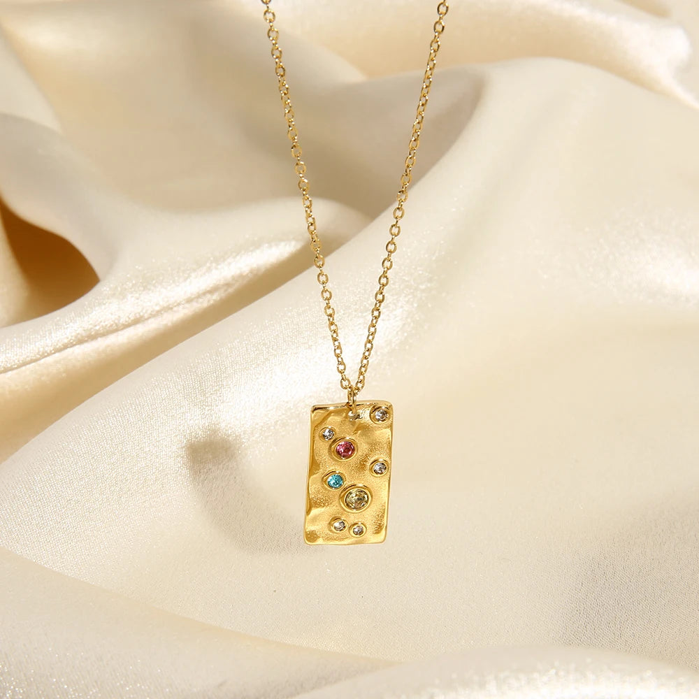 Cubic Zirconia Colorful Necklace