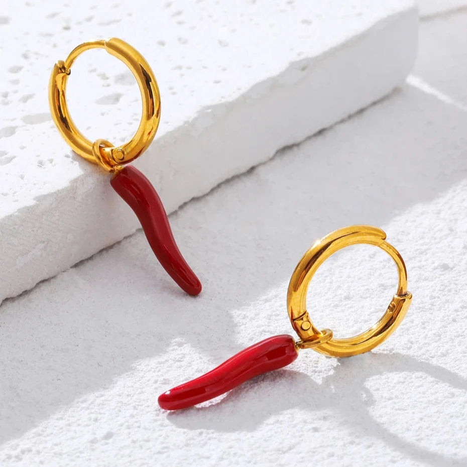 Chilli Red Earrings