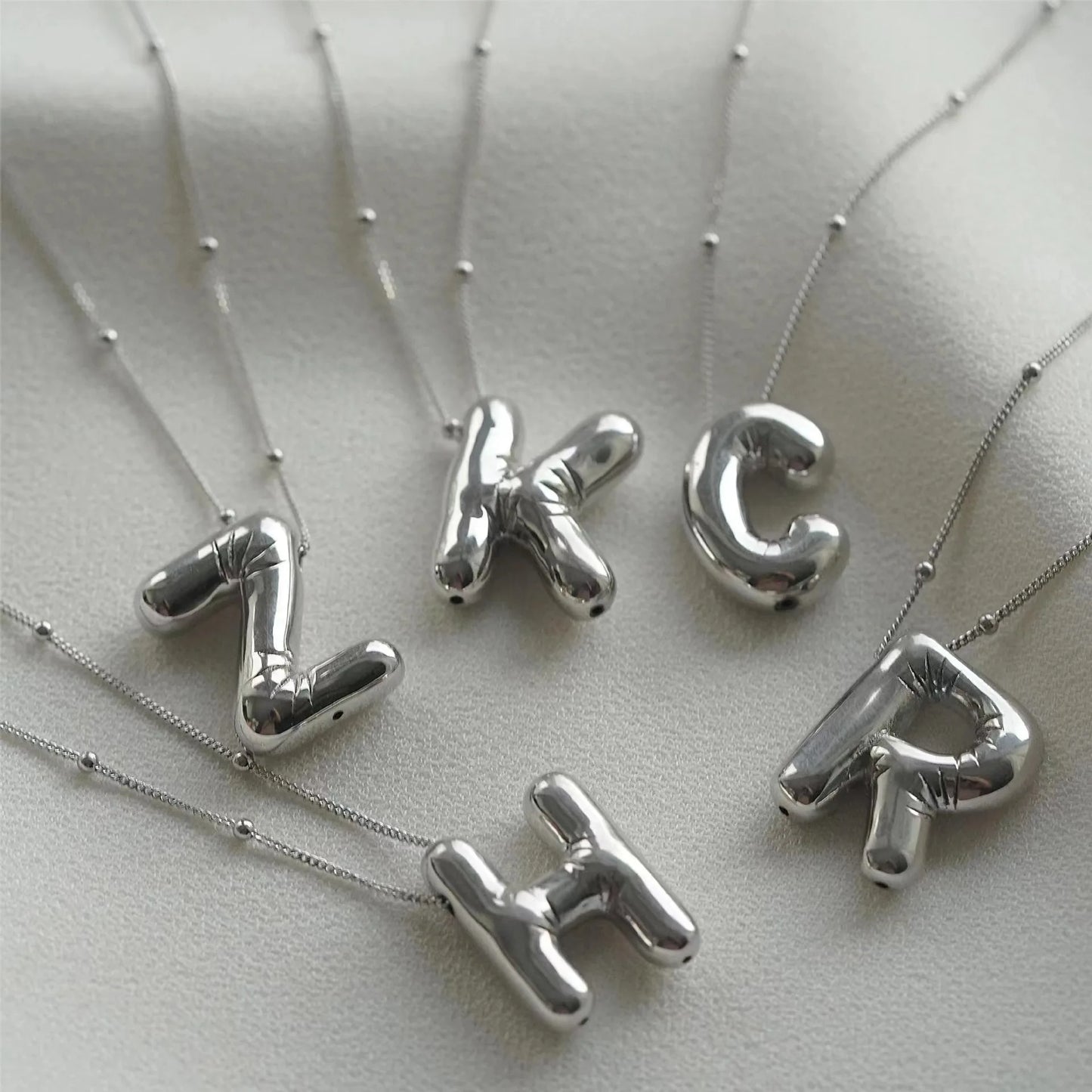 Bubble Alphabet Letter Necklace