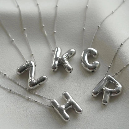 Bubble Alphabet Letter Necklace