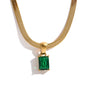 Square Cubic Zirconia Necklace
